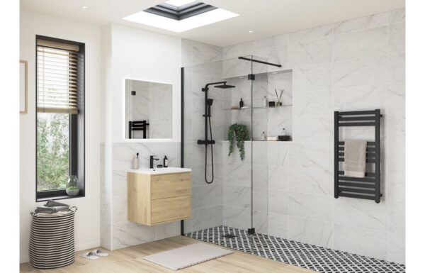 Luxe Optional 300mm Wetroom Splash Panel - Black