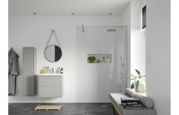 Luxe 1000mm Wetroom Panel & Support Bar - Chrome
