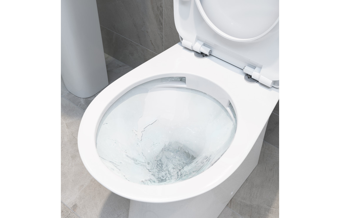 Ledi Rimless Close Coupled Open Back WC & Soft Close Seat - Image 2