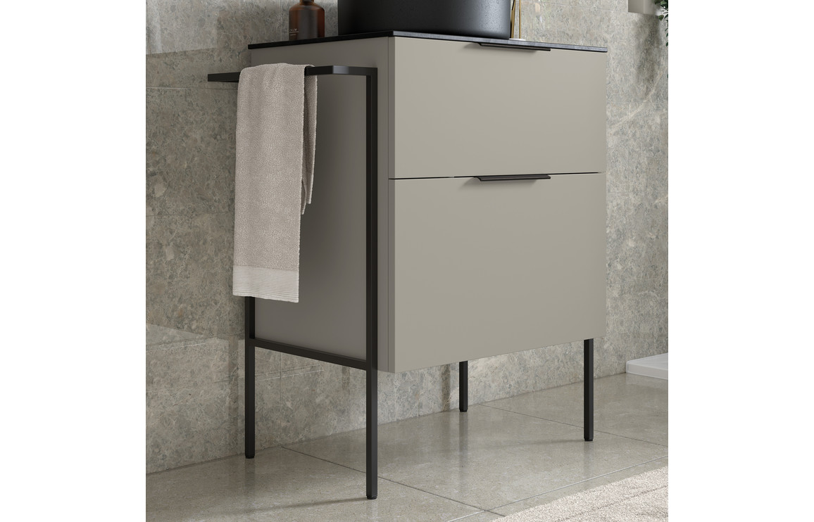 Oregon 1180mm Floor Standing 4 Door Basin Unit (No Top) - Matt Latte - Image 3