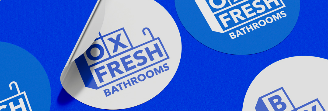 Blue and White BoxFresh Logo Stickers