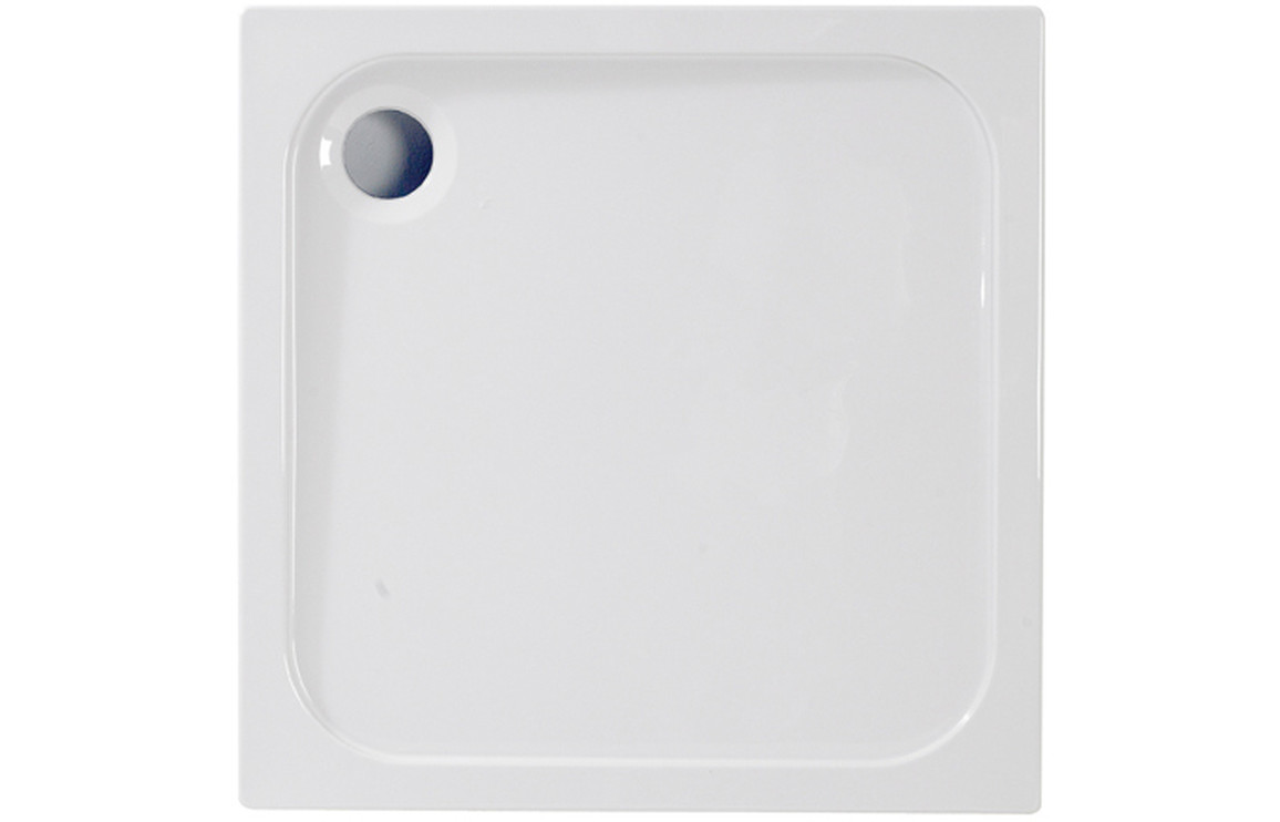 45mm Low Profile 900x900mm Square Tray & Waste - White