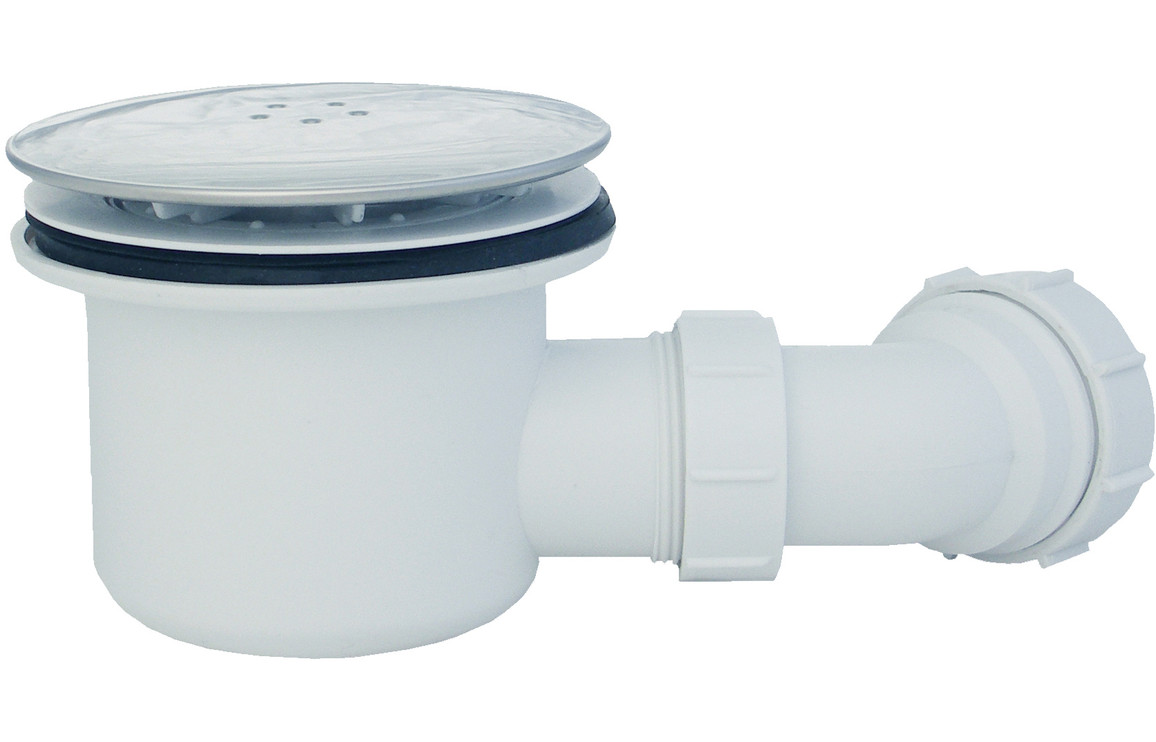 45mm Low Profile 1800x800mm Rectangular Tray & Waste - White - Image 3