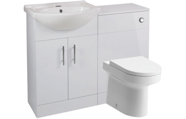 Austin 560mm Basin Unit & WC Unit Pack - White Gloss
