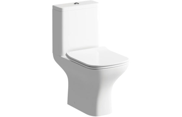 Etive Mor Rimless Short Projection Close Coupled Open Back WC & Slim Soft Close Seat