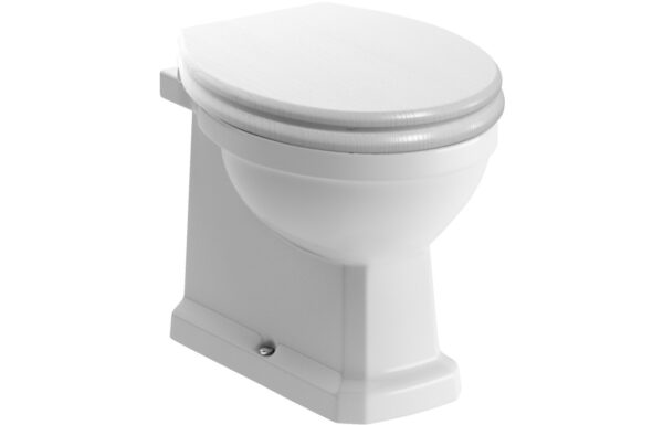 Lair Back To Wall WC & Satin White Wood Effect Seat