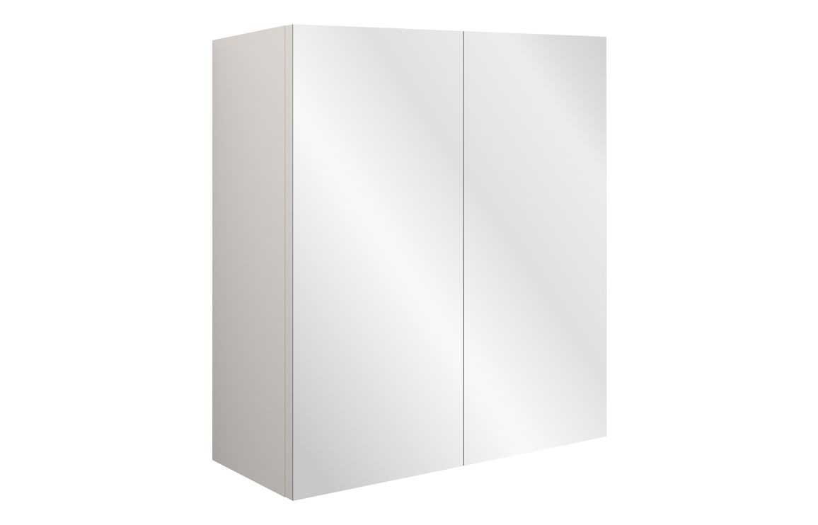 Nevada 600mm Mirrored Wall Unit - Warm Walnut (Grey Cab)