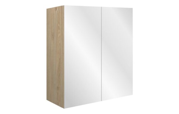 Arizona 600mm Mirrored Wall Unit - Matt Arley Blue (Oak Cab)