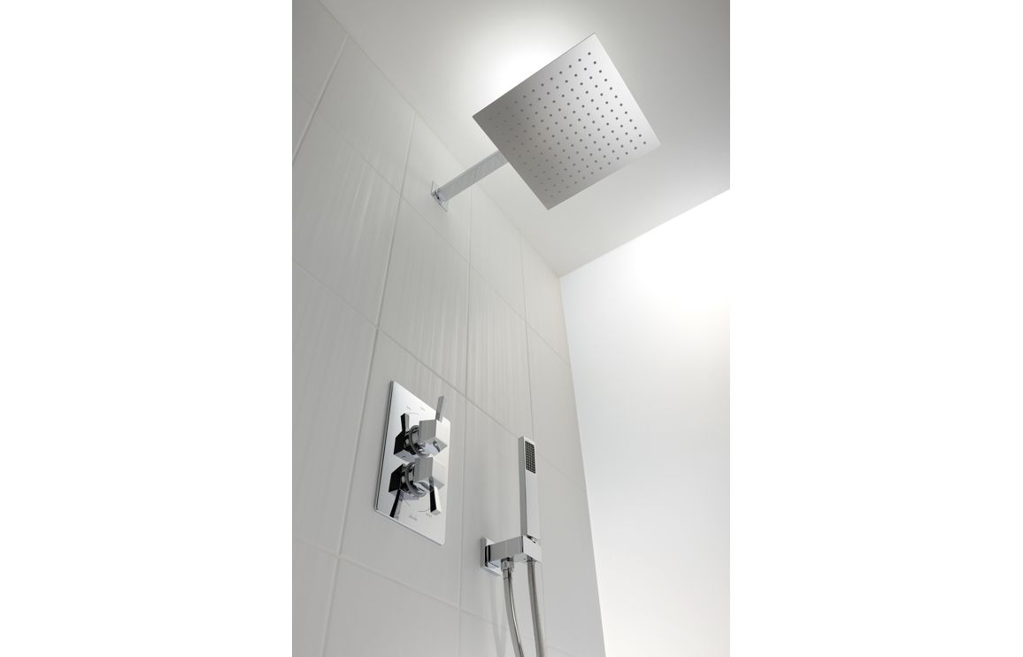 Abode Storm Slimline 300x300x3mm Square Showerhead - St/Steel - Image 2