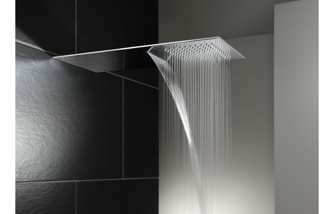 Abode Storm Slimline 3mm Wall Mounted Waterfall Showerhead - St/Steel - Image 2