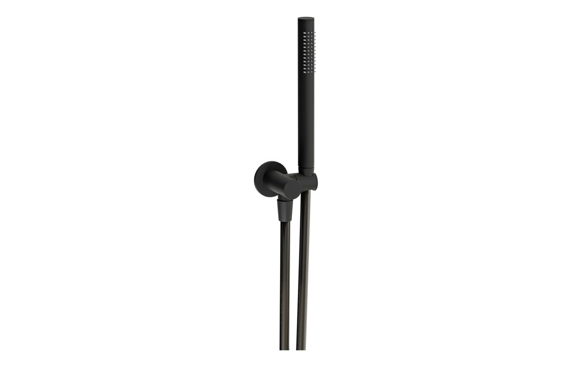 Abode Euphoria Circular Wall Outlet Handset & Bracket Set - Matt Black