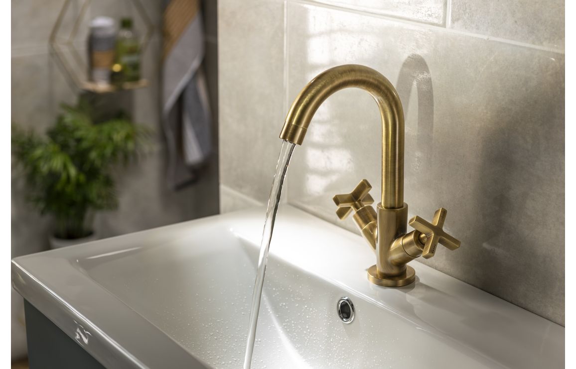 Abode Serenitie Basin Mixer - Antique Brass - Image 2