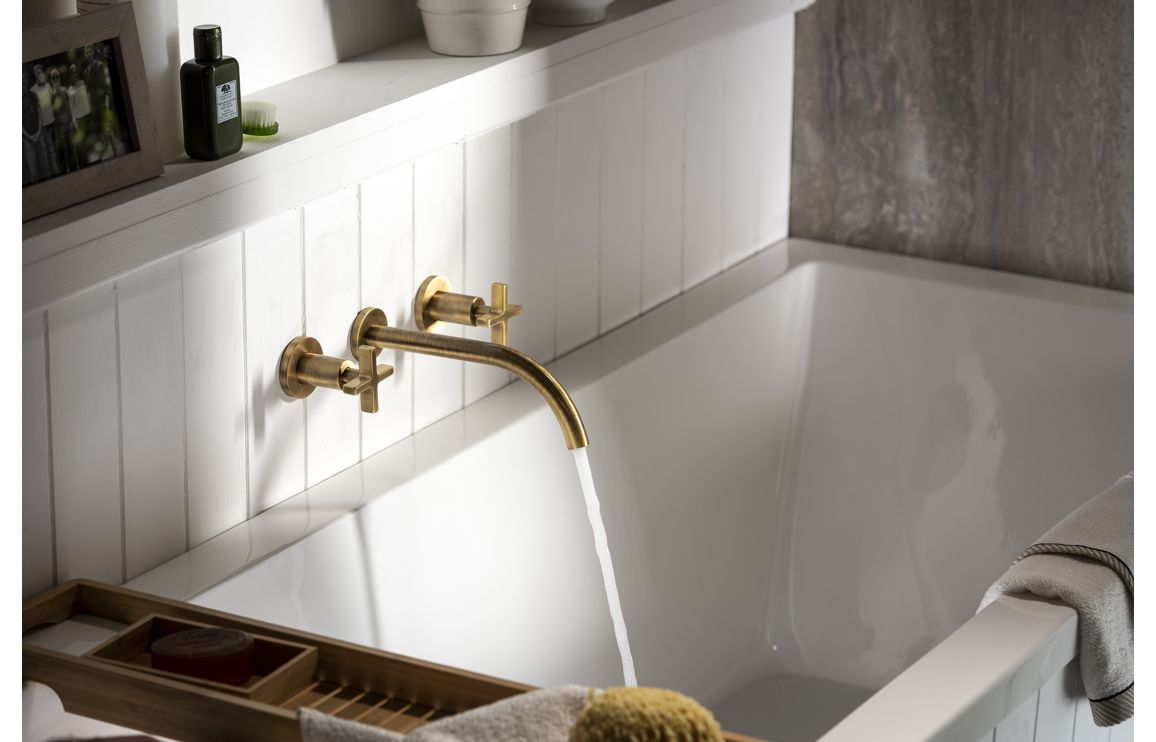 Abode Serenitie Wall Mounted Basin/Bath Mixer - Antique Brass - Image 2