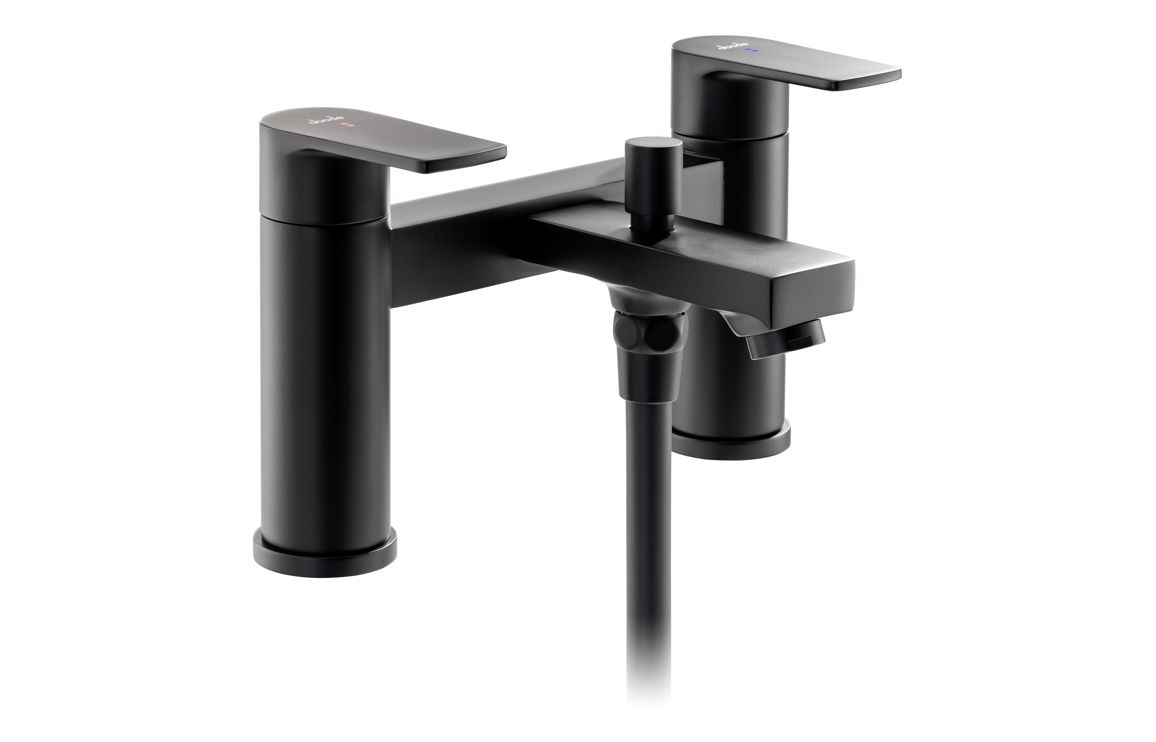 Abode Aquip Deck Mounted Bath Shower Mixer - Matt Black - Image 2