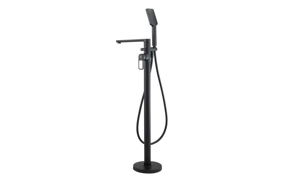 Abode Levarto Floor Standing Bath Shower Mixer - Matt Black - Image 2