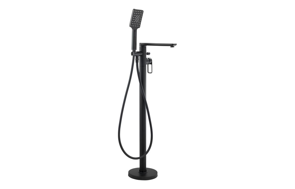 Abode Levarto Floor Standing Bath Shower Mixer - Matt Black - Image 3