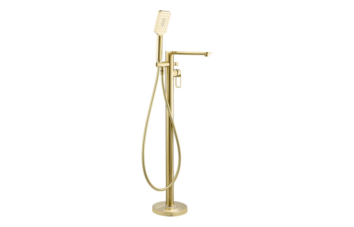 Abode Levarto Floor Standing Bath Shower Mixer - Brushed Brass - Image 3