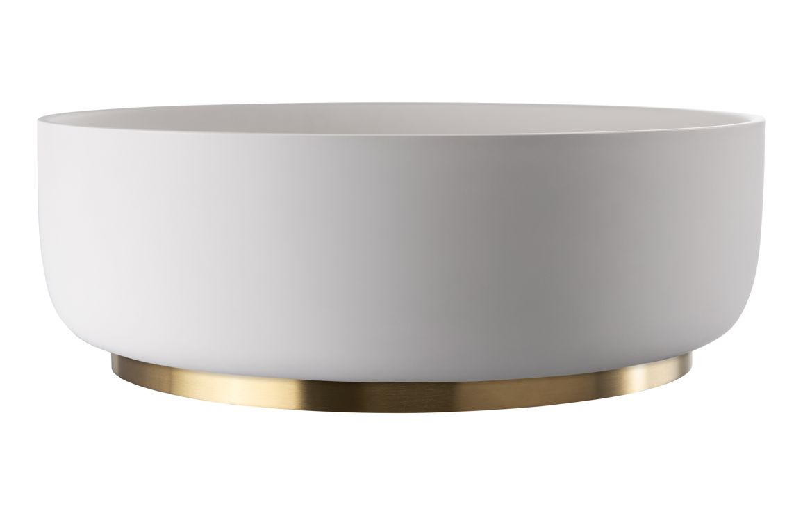 Abode Cava Round Basin Plinth - Brushed Brass - Image 2