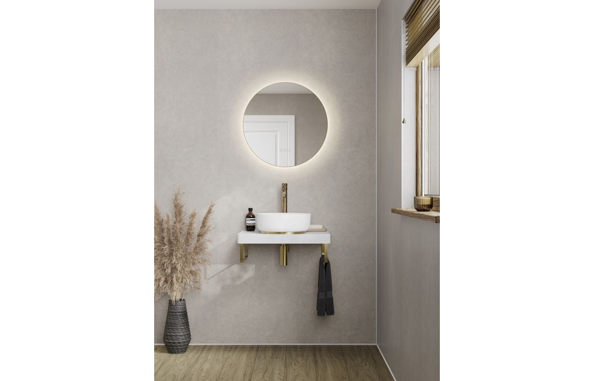 Abode Cava Round Basin Plinth - Brushed Brass - Image 4