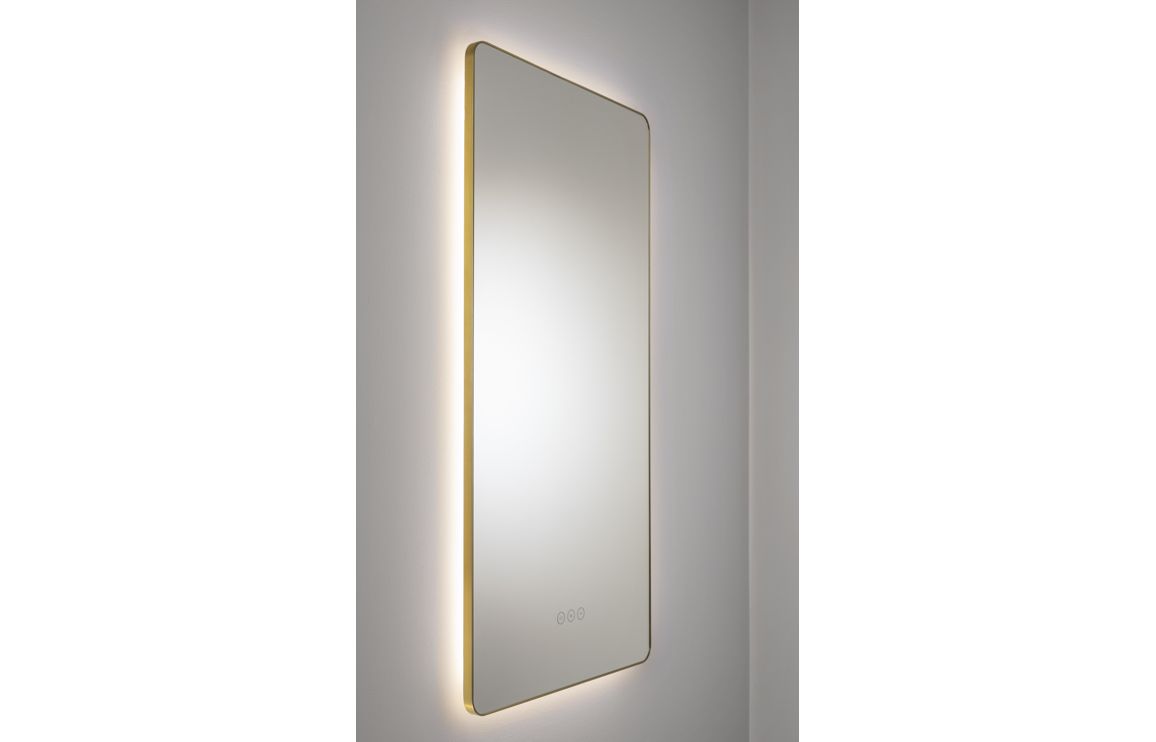 Abode Mayar 450x900mm Tablet LED Mirror - Brushed Brass - Image 2