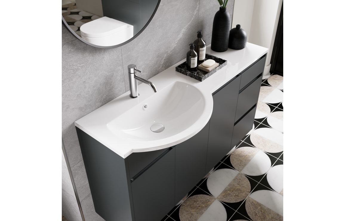 Kentucky 1200mm Plinth - Matt Graphite Grey - Image 3