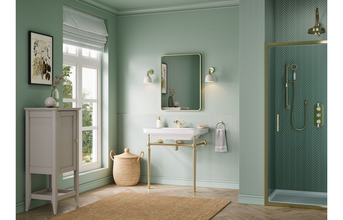 Schiehallion 810mm 1TH Console Basin - Brushed Brass - Image 2