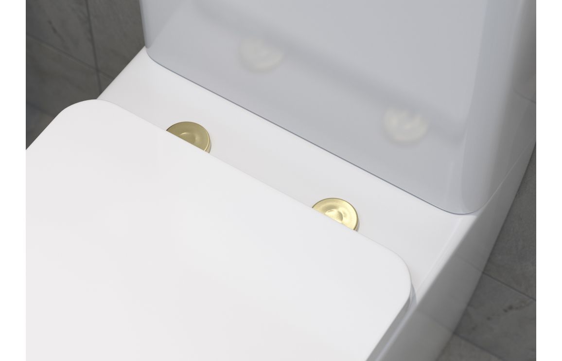 Toilet Seat Cover Caps - Brushed Brass - Image 2
