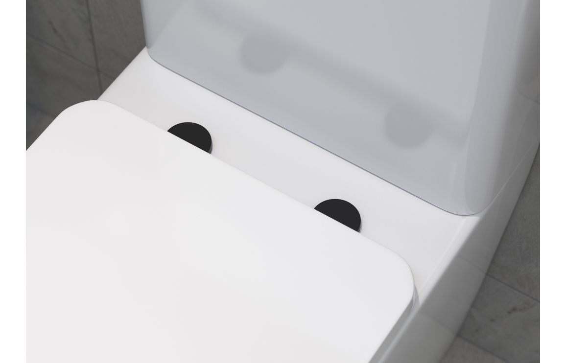 Toilet Seat Cover Caps - Matt Black - Image 2