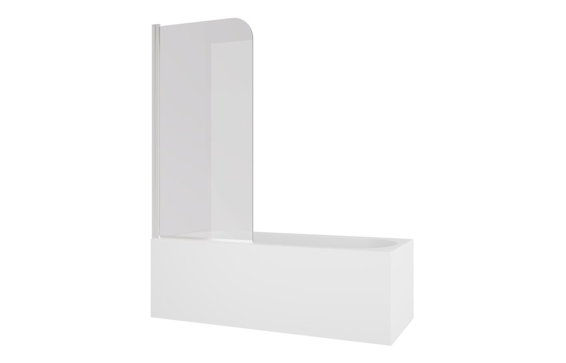 800x1500mm Single Curved Bath Screen (6mm) - Chrome - Image 3