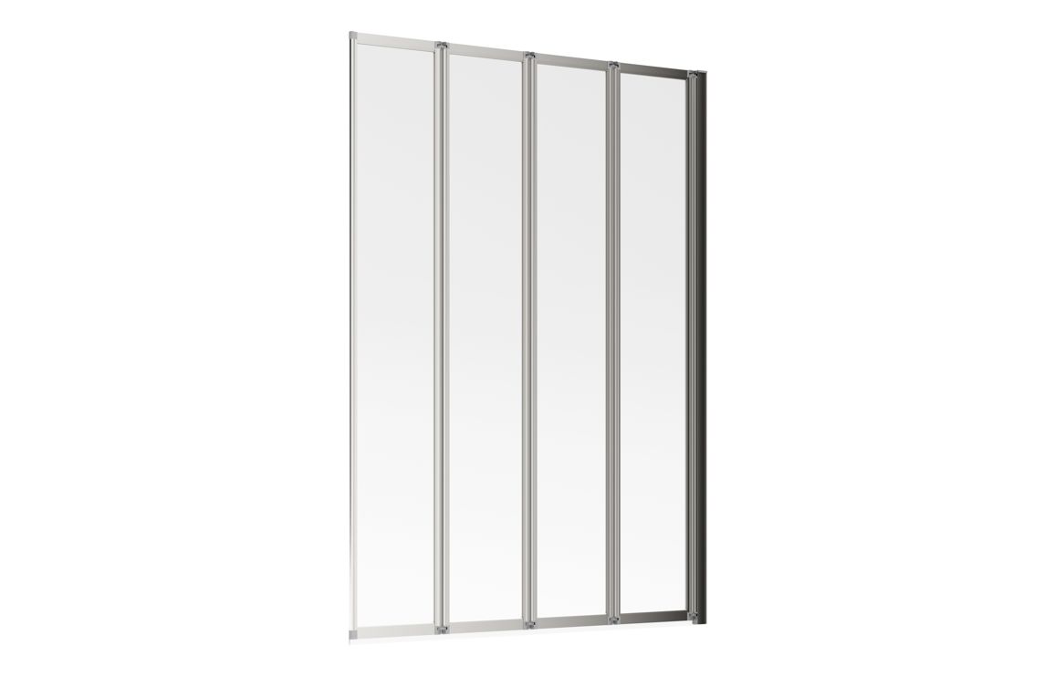815x1400mm Framed Four Fold Bath Screen (6mm) - Chrome - Image 2