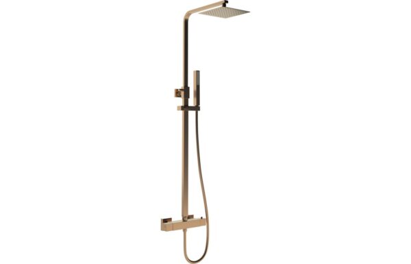 Sagittarius Square Thermostatic Bar Mixer w/Riser Kit - Brushed Bronze