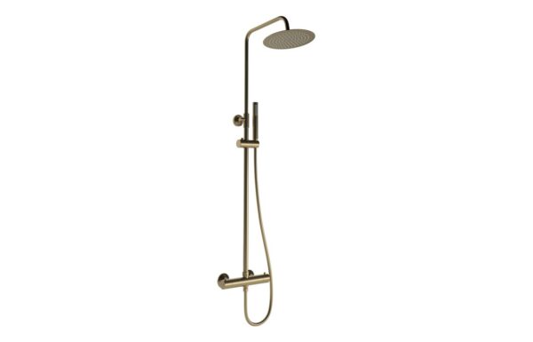 Aquila Round Thermostatic Bar Mixer w/Riser Kit - Brushed Bronze