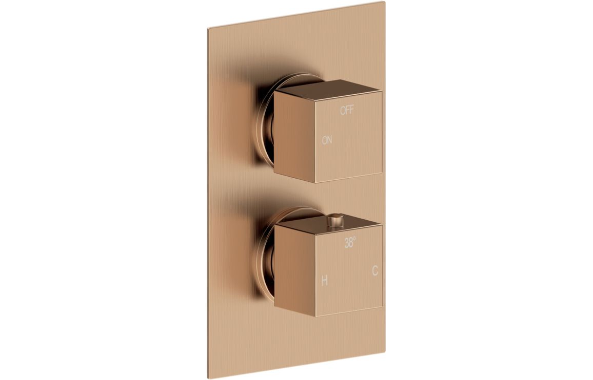 Sagittarius Square Shower Valve & Kit Pack 2 - Brushed Bronze - Image 2