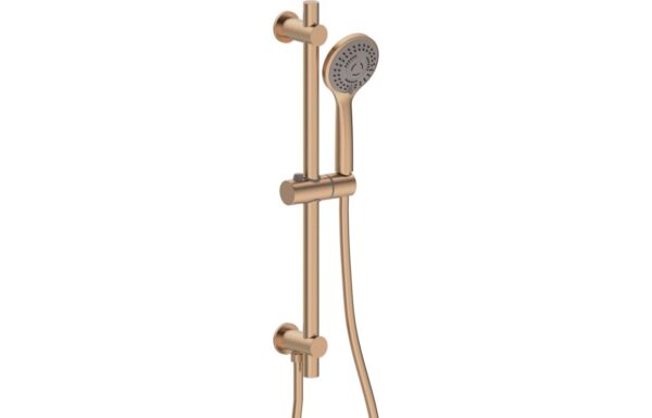 Aquila Round Riser Rail Kit w/Elbow & 3 Mode Handset - Brushed Bronze