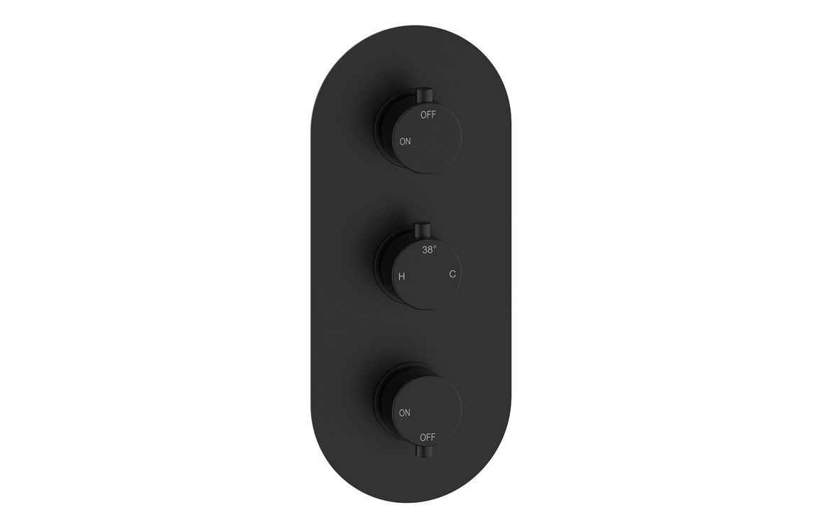 Aquila Round Shower Valve & Kit Pack 3 - Matt Black - Image 2