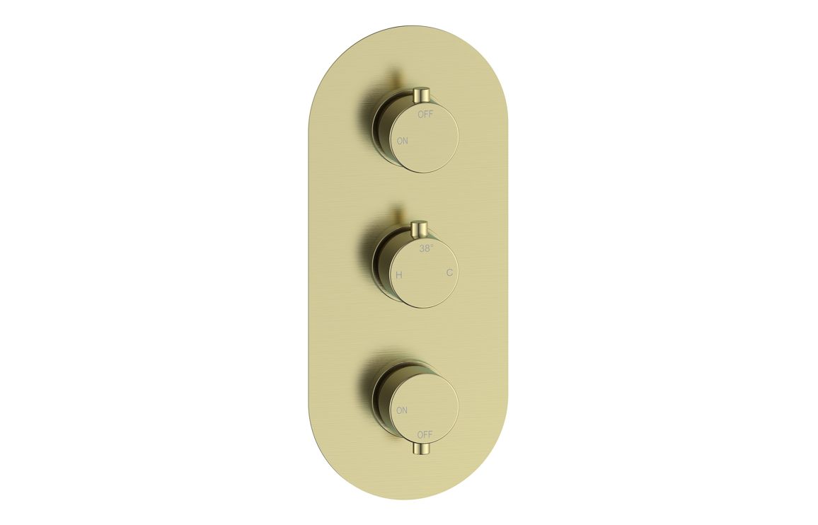Aquila Round Shower Valve & Kit Pack 3 - Brushed Brass - Image 2
