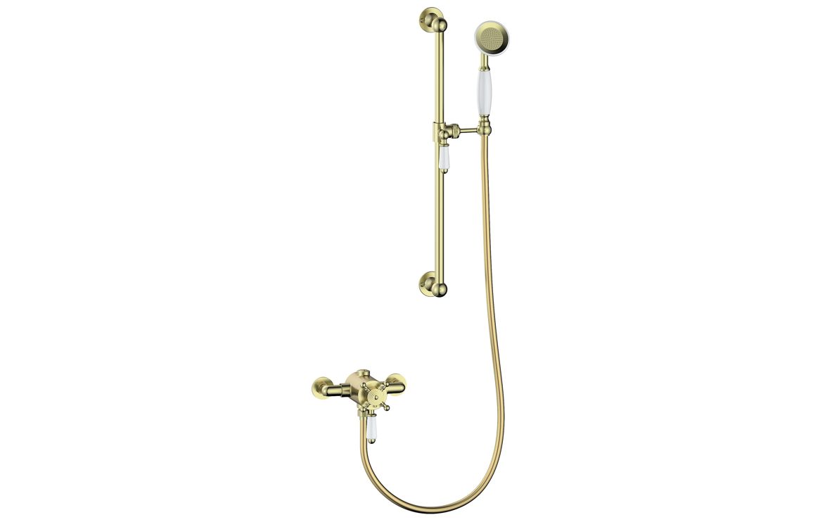 Atlas Concentric Single Outlet Shower Valve & Riser Kit Pack 1 - Brushed Brass