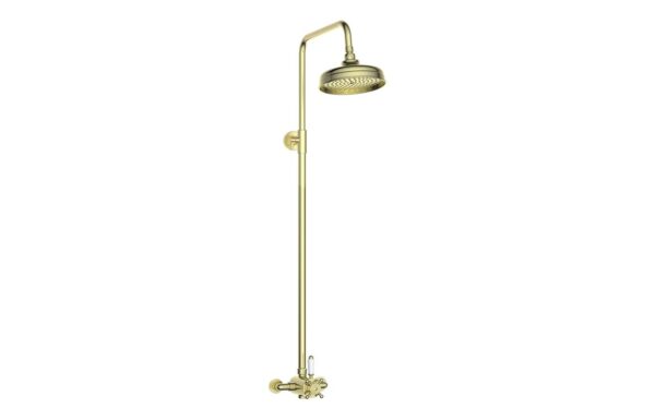 Atlas Concentric Single Outlet Shower Valve & Overhead Kit Pack 2 - Brushed Brass