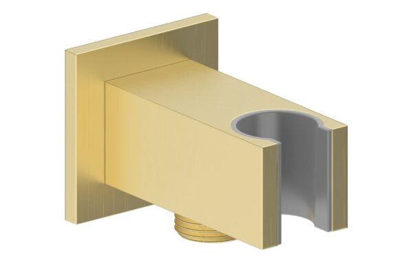 Sagittarius Square Handset Wall Bracket with Wall Outlet - Brushed Brass