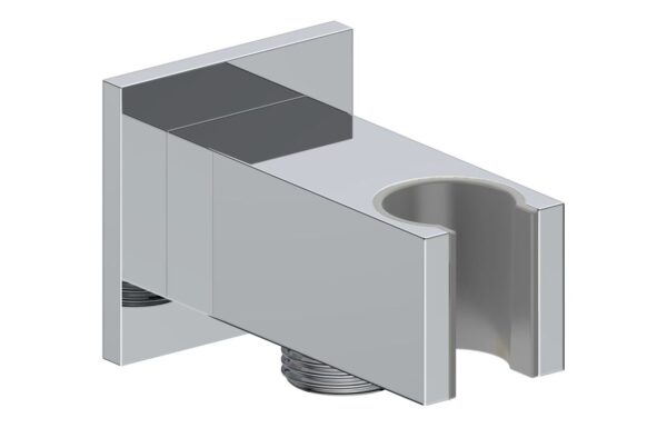 Sagittarius Square Handset Wall Bracket with Wall Outlet - Chrome