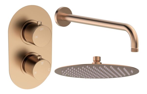 Aquila Round Shower Valve & Kit Pack 1 - Brushed Bronze