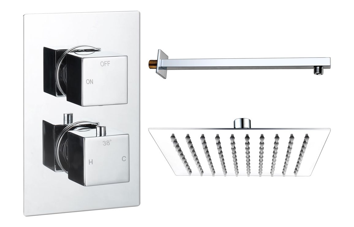 Sagittarius Square Shower Valve & Kit Pack 1 - Chrome