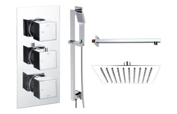 Sagittarius Square Shower Valve & Kit Pack 3 - Chrome