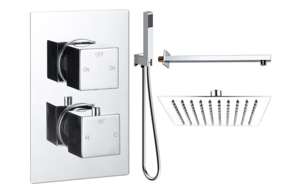 Sagittarius Square Shower Valve & Kit Pack 4 - Chrome
