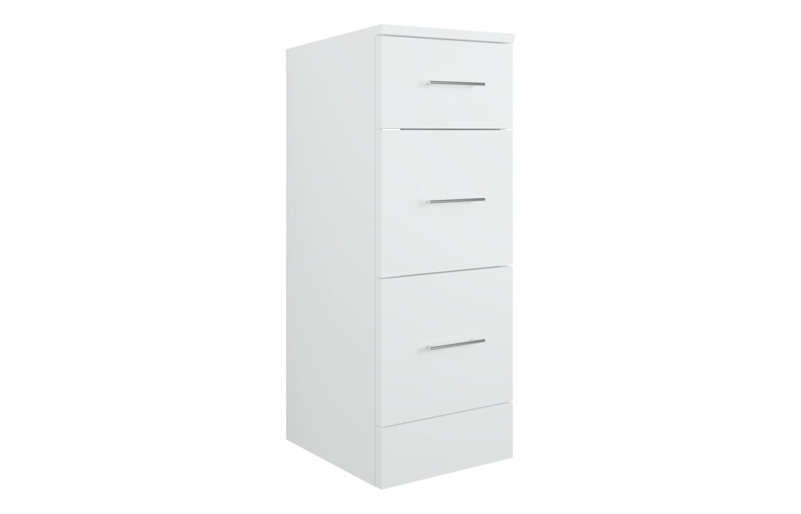 Austin 300mm 3 Drawer Base Unit - White Gloss