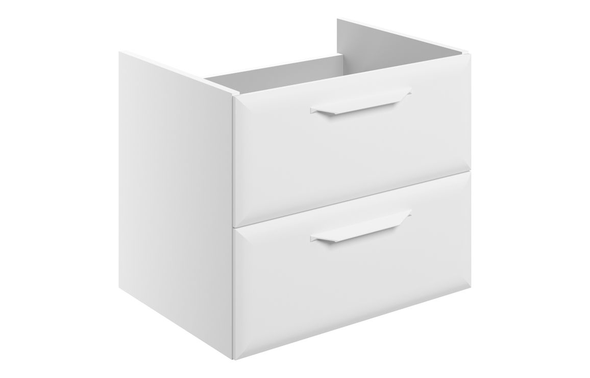 Colorado 600mm Wall Hung 2 Drawer Basin Unit (No Top) - Matt White