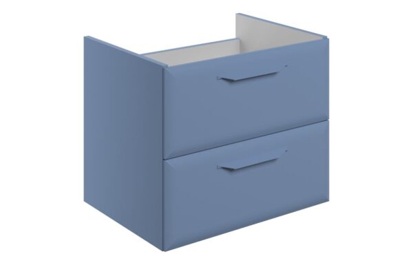 Colorado 600mm Wall Hung 2 Drawer Basin Unit (No Top) - Matt Misty Blue