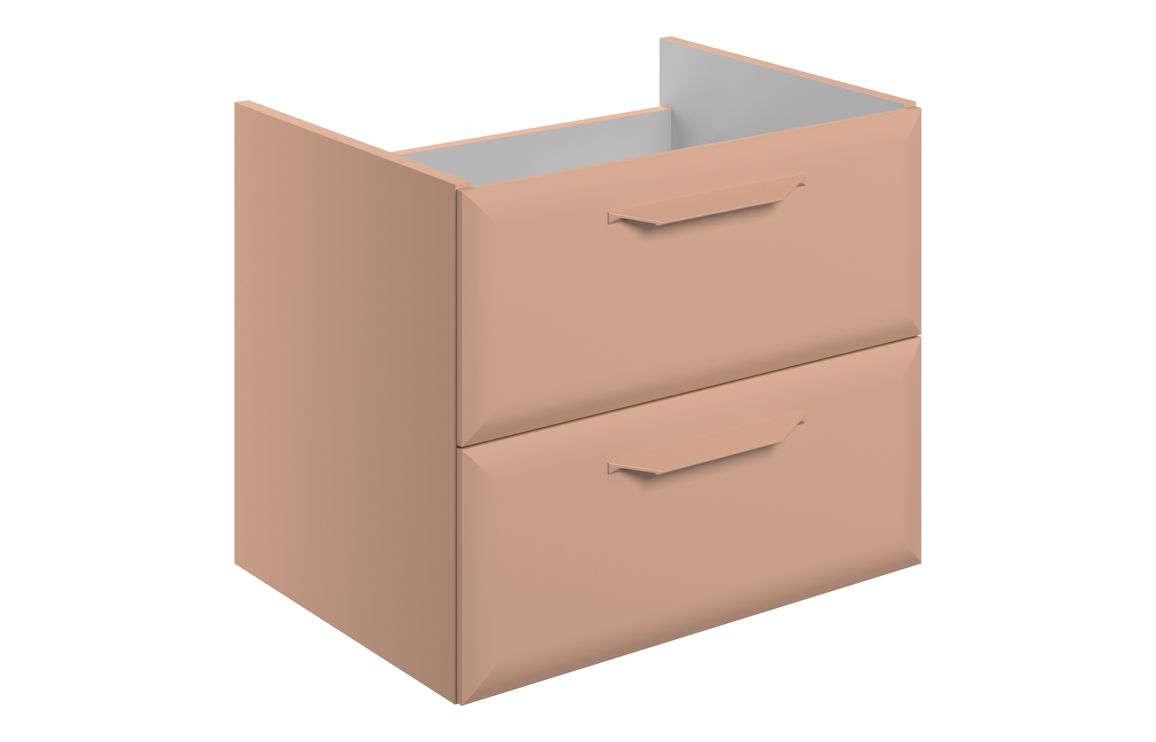 Colorado 600mm Wall Hung 2 Drawer Basin Unit (No Top) - Matt Apricot
