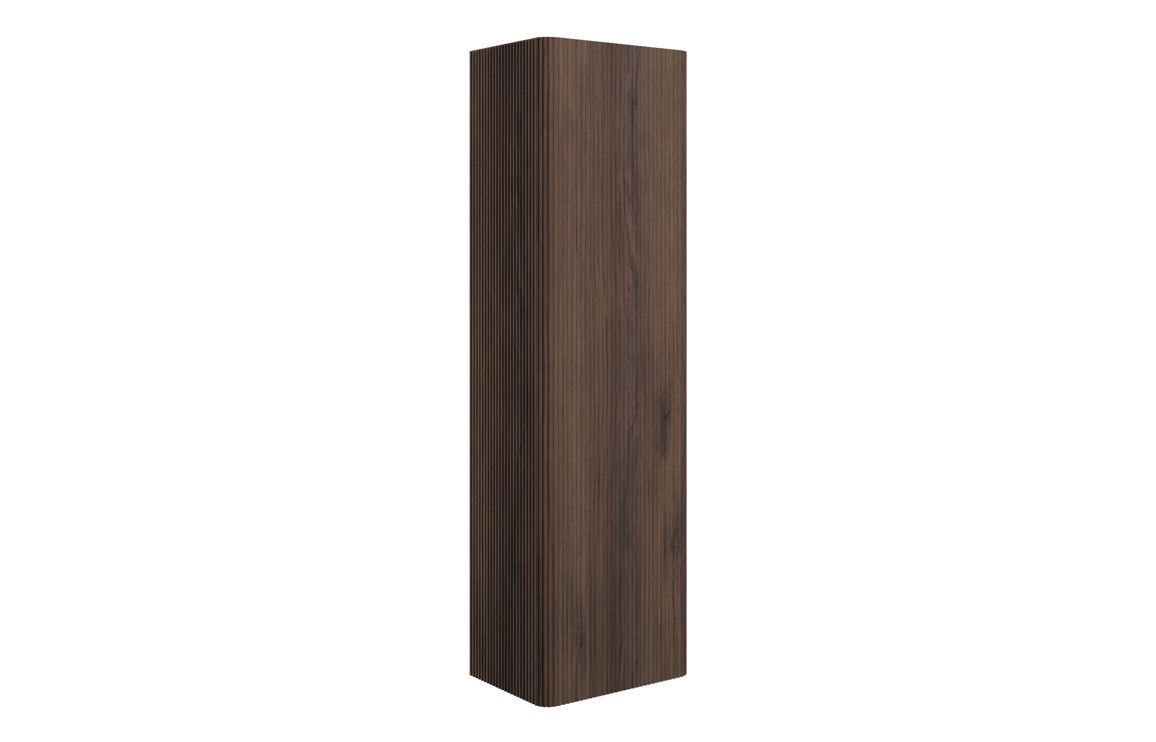 Nebraska 350mm Wall Hung 1 Door Tall Unit - Textured Walnut