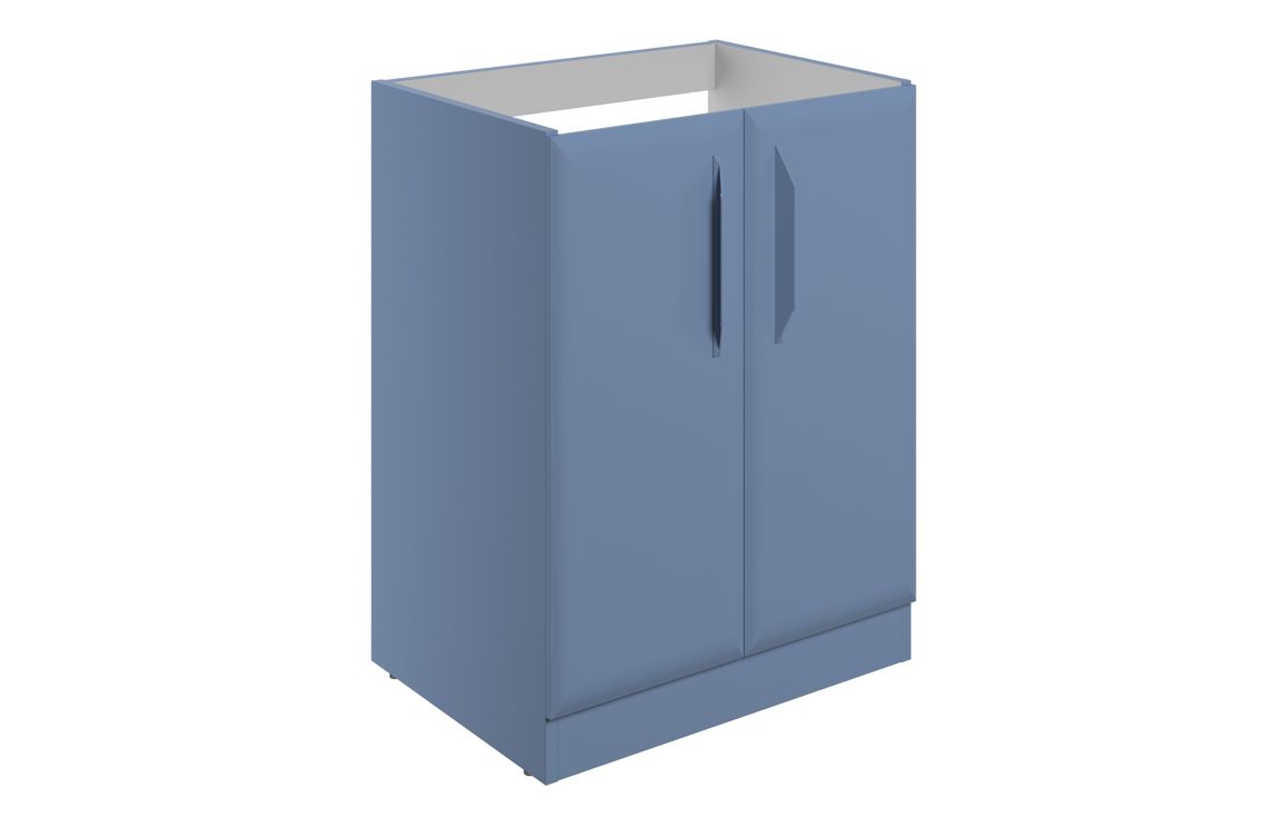 Colorado 600mm Floor Standing 2 Door Basin Unit (No Top) - Matt Misty Blue